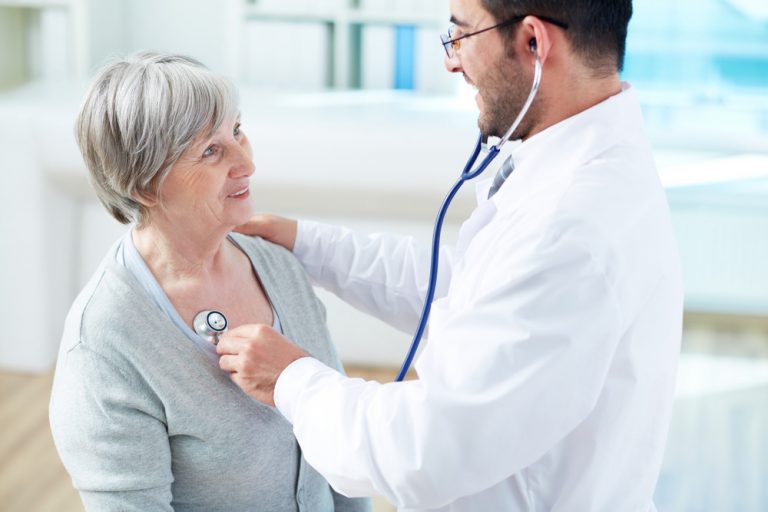 Examining patient